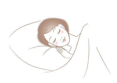 睡觉的女人。白色背景。矢量插图。