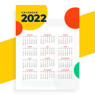 现代2022年年历设计模板
