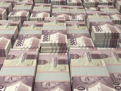 印尼钞票。Indonesianrupiah账单。5000印尼盾印尼盾。商业、金融背景。