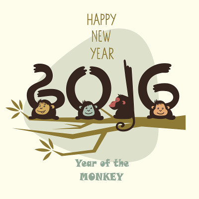 2016. 猴年。