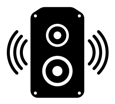 音频扬声器平面矢量图标