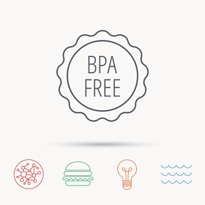 BPA免费图标。双酚a的塑料的迹象。