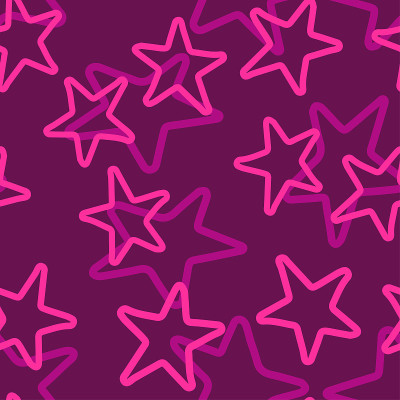 Seamless pattern with purple stars on violet backg