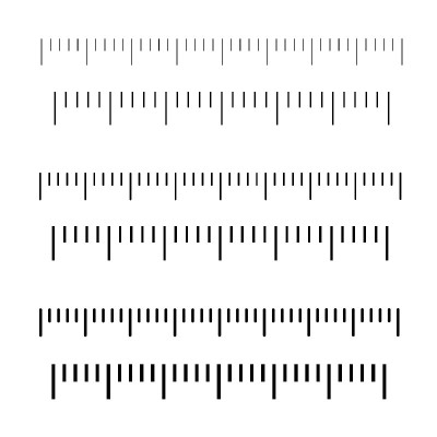 量尺，用于尺。矢量插图。英制和公制尺子