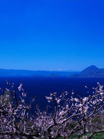 托雅湖的壮丽景色，它渴望Ezo Fuji