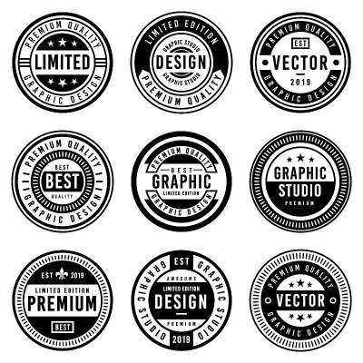Vintage badge design set