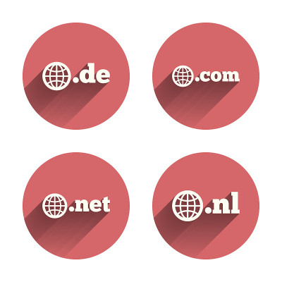 顶级域名的迹象。De, Com, Net和Nl