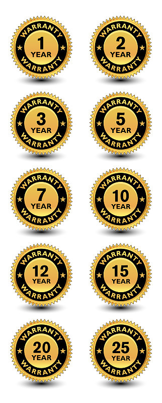 High quality golden year warranty badge, sign, sea
