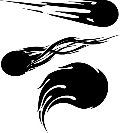 Black Comet Silhouette Set