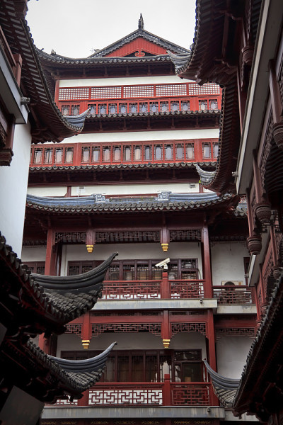 老上海建筑红屋顶豫园中国