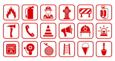 Fire extinguisher icon. Flat fire safety - vector 