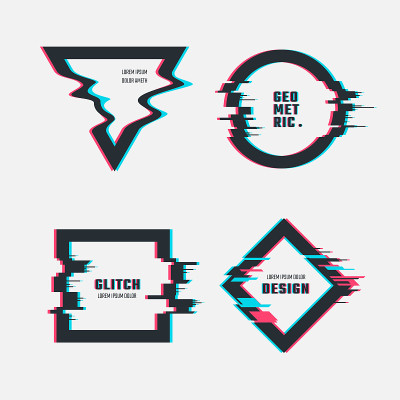 矢量帧与glitch电视失真效果