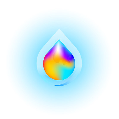 Liquid drop logotype concept icon.