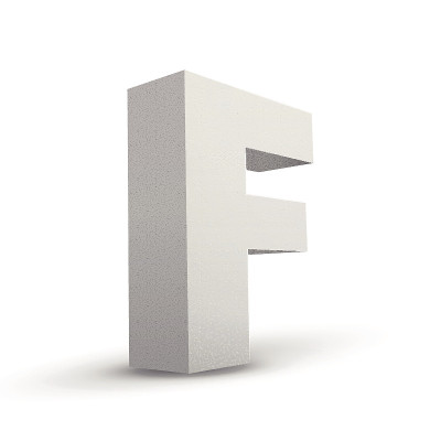 白色字母F
