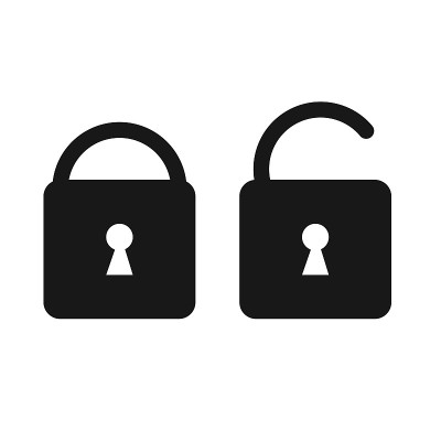 锁定打开和关闭的图标。矢量图