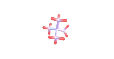 新戊烷分子结构在白色3D图上分离