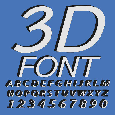 3D字体字母和数字