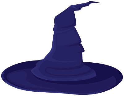 Blue witch hat.
