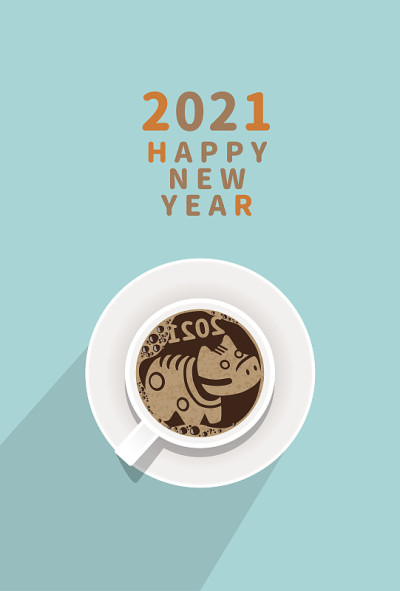 2021年贺年卡插图。