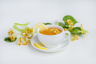 菩提树花序，草本茶，从高角度看
