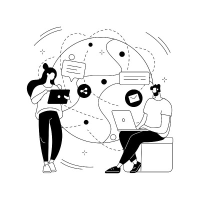 全球网络连接抽象概念矢量插图。