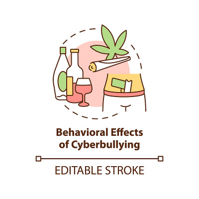 行为网络欺凌影响概念图标