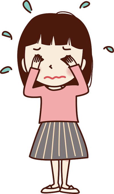 一个女孩在哭。
