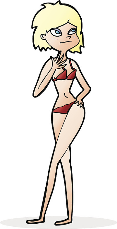 穿着比基尼的卡通女郎