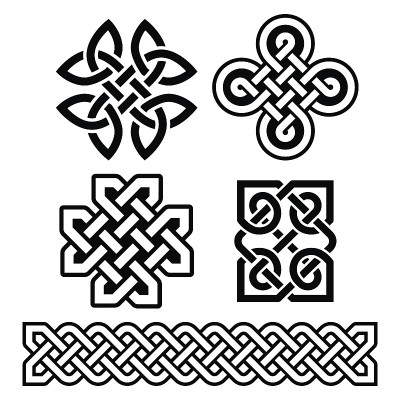 凯尔特爱尔兰图案和辫子-向量