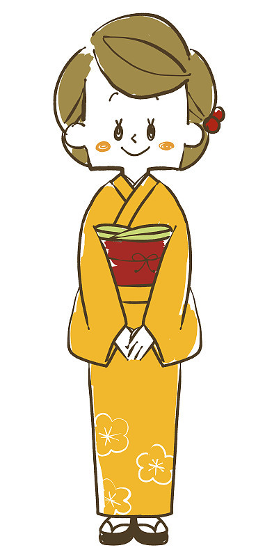 穿着日本和服的妇女