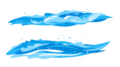 Set of waves in side view