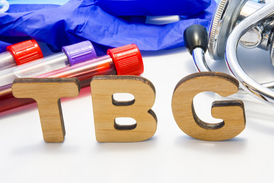TBG的缩写是甲状腺素结合球蛋白与血液和听诊器实验室管。在实验室临床诊断中使用首字母缩写TBG，测量