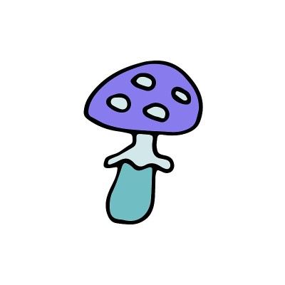 涂鸦危险的苍蝇木耳蘑菇矢量插图