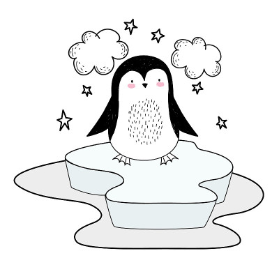 企鹅在冰上
