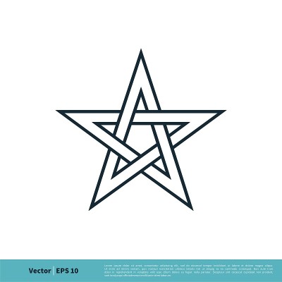 五角星图标矢量标志模板插图设计。向量EPS 10。