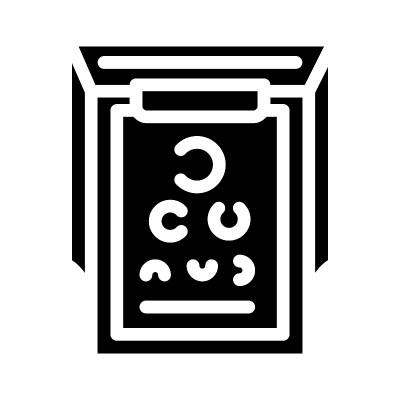 斯耐伦表眼科学字形图标矢量插图