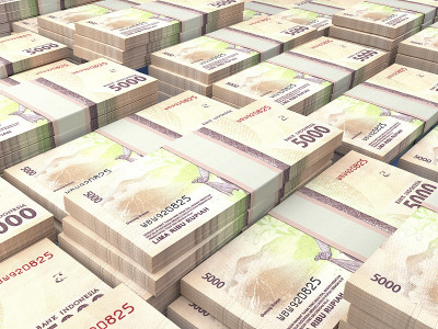印尼钞票。Indonesianrupiah账单。5000印尼盾印尼盾。商业、金融背景。