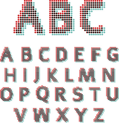 立体圆字体