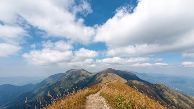 景观为草甸高寒草甸。中国江西省凭祥武公山风景区，武公山国家公园，徒步露营的奇异山。