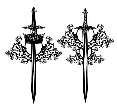 fairy tale king warrior black and white vector emb