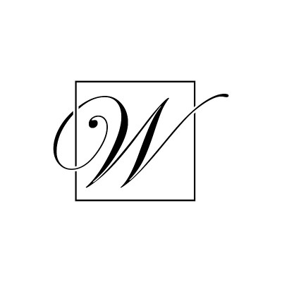 初始W字母矢量股票插图设计模板。