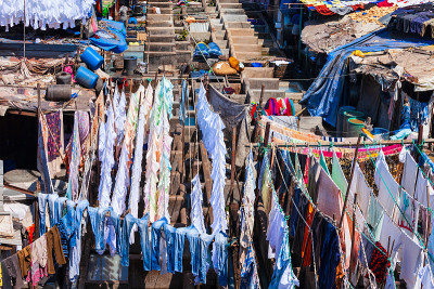 孟买，Dhobi Ghat露天洗衣店