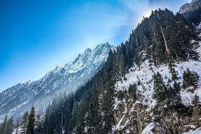 美丽的sonmarg在冬天，sonmarg，克什米尔