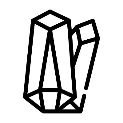 水晶魔法石头线图标矢量插图