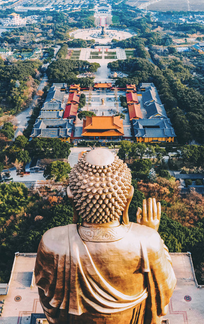 航拍江苏无锡灵山大佛