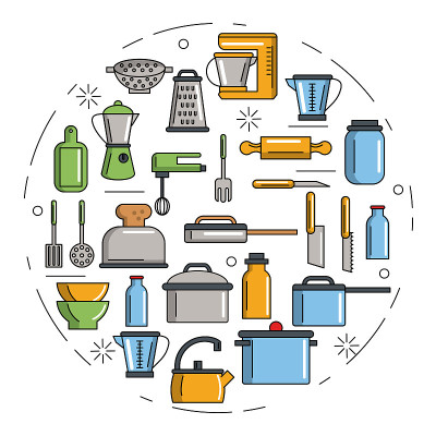 厨房用具信息图表
