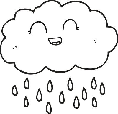 黑白卡通雨云