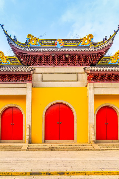 寺庙建筑的门窗