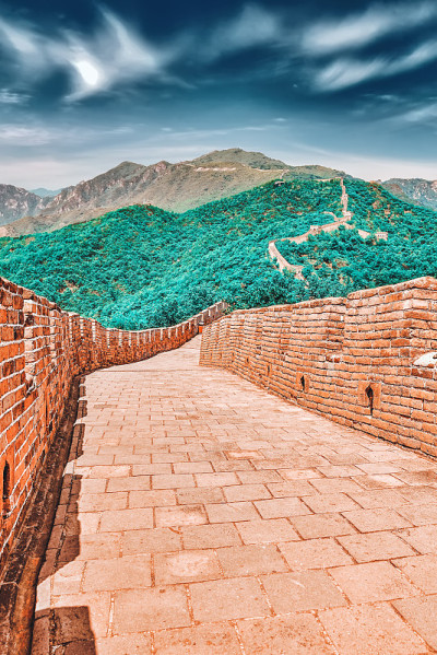 中国长城石阶，“米里峪”段。