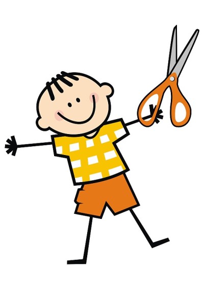 Boy and scissors